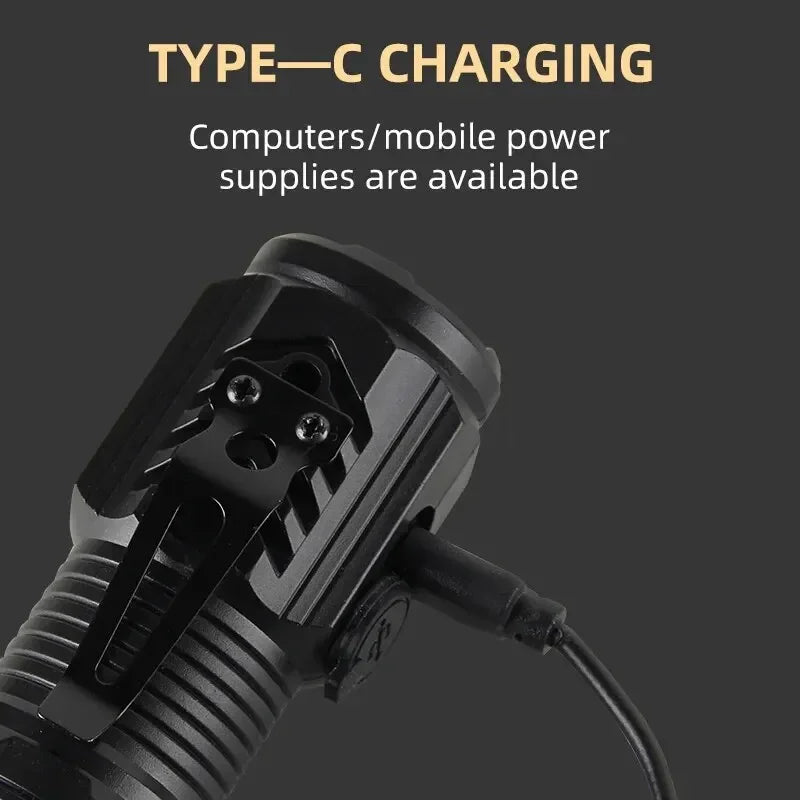 Portable Mini LED Handheld Flashlight Powerful Fingertip Torch Outdoor Waterproof Hiking Camping Flash Light with Pen Clip