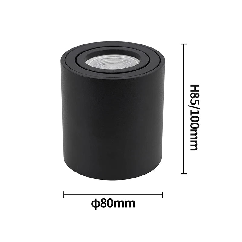 Foco GU10 Redondo LED de Superficie para Techo, Lámpara GU10 Halógena Cilíndrica, 220V