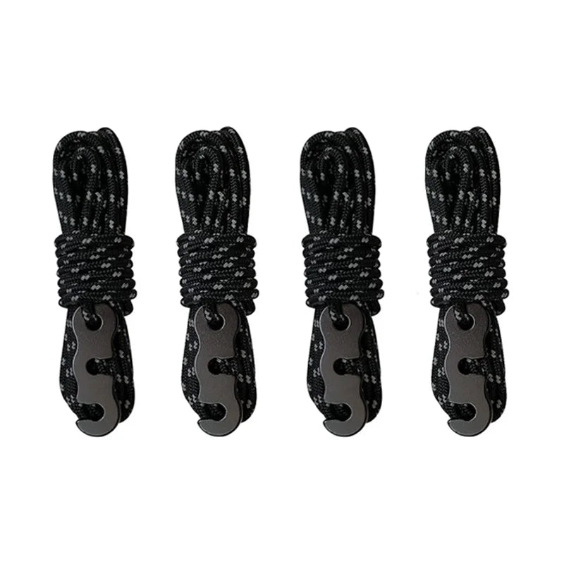 4 Cuerdas para Tiendas de Campaña para Exteriores, Cuerdas Reflectoras Cuerdas para Toldo Cuerdas Reforzadas a Prueba de Viento con Hebillas para Garantizar la Seguridad Accesorios de Camping