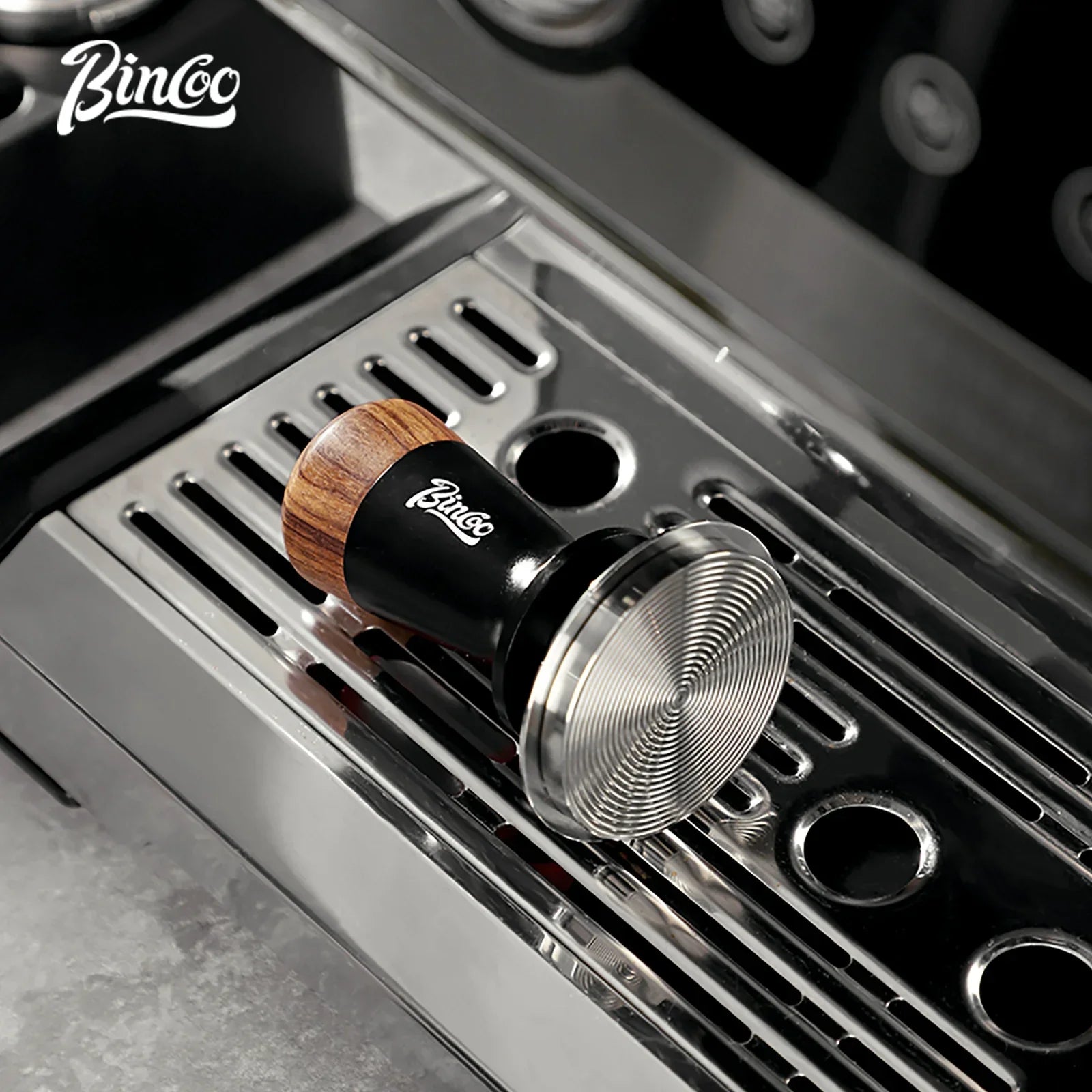 Bincoo Pro Apisonador de Fuerza Constante, Ajuste de Precisión de 51/58 mm, Presión Consistente de 30 LB, Herramienta Profesional para Espresso