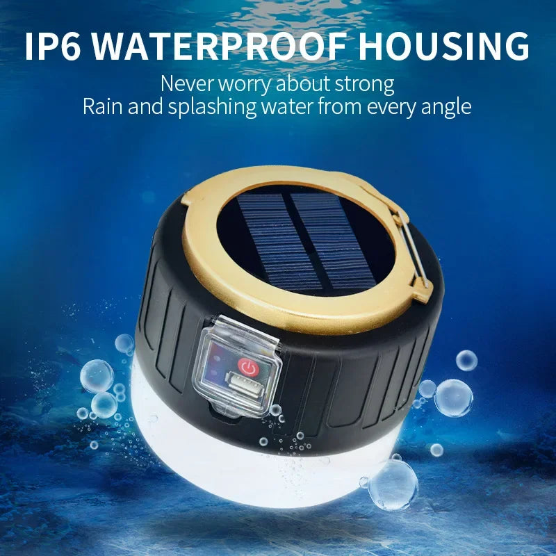 Linterna LED Solar de Camping de 1000W para Exteriores, Recargable por USB, Lámpara de Tienda de Campaña Portátil, Luces de Emergencia para Barbacoas, Senderismo, Mercado Nocturno