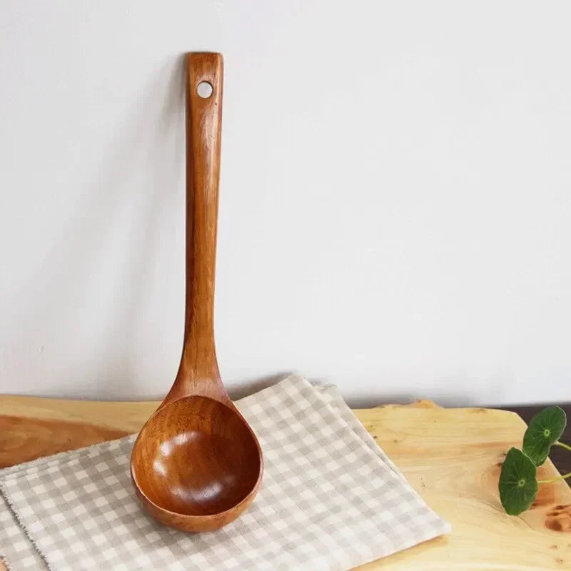 Cucharas Kemu Grandes de Nanmu Premium al por mayor, Ultra Prácticas para Cocina Casera, Utensilios de Madera con Mango Largo para Congee y Sopa Común