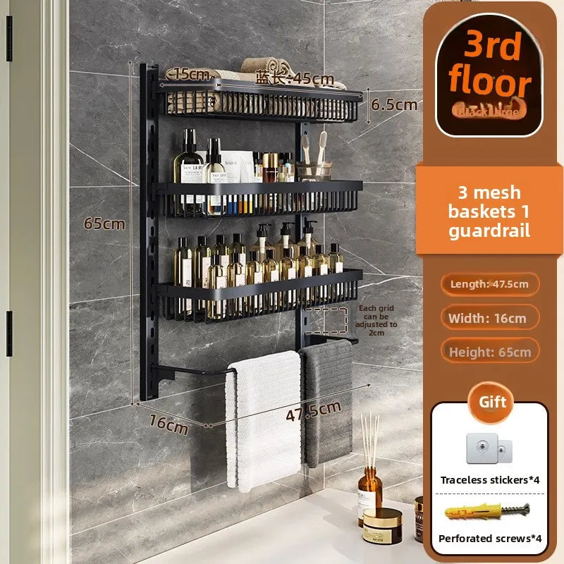 Estante de almacenamiento de especias y condimentos de pared multicapa ajustable para gabinete de cocina, sin perforaciones, para colgar en la pared