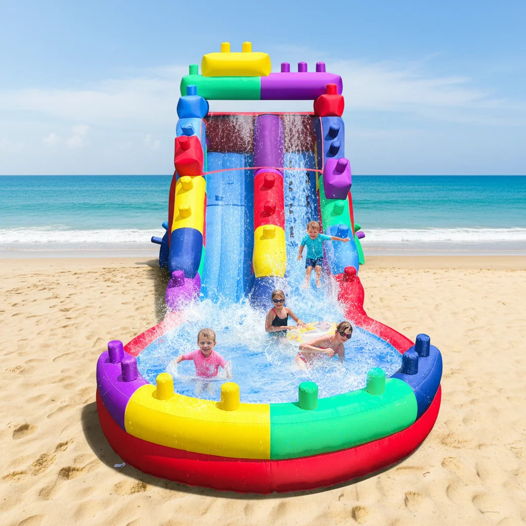 Tobogán acuático inflable con piscina de chapoteo para adultos y niños Incluye patio trasero, juegos de agua al aire libre La mejor diversión al aire libre