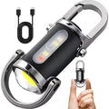 Mini linterna LED portátil para exteriores, lámpara magnética para acampar, pescar, caminar, luz de trabajo con luz de advertencia roja