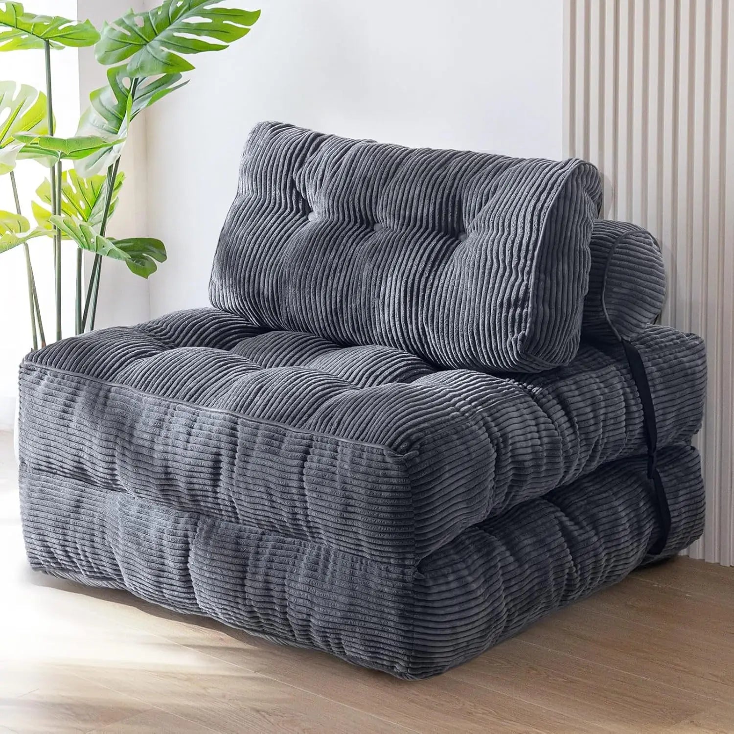 Sofá Modular Esquinero Plegable de Tela Sencillo con Compresión al Vacío, Sofá Cama Nórdico Multifuncional para Salón o Dormitorio Decoración