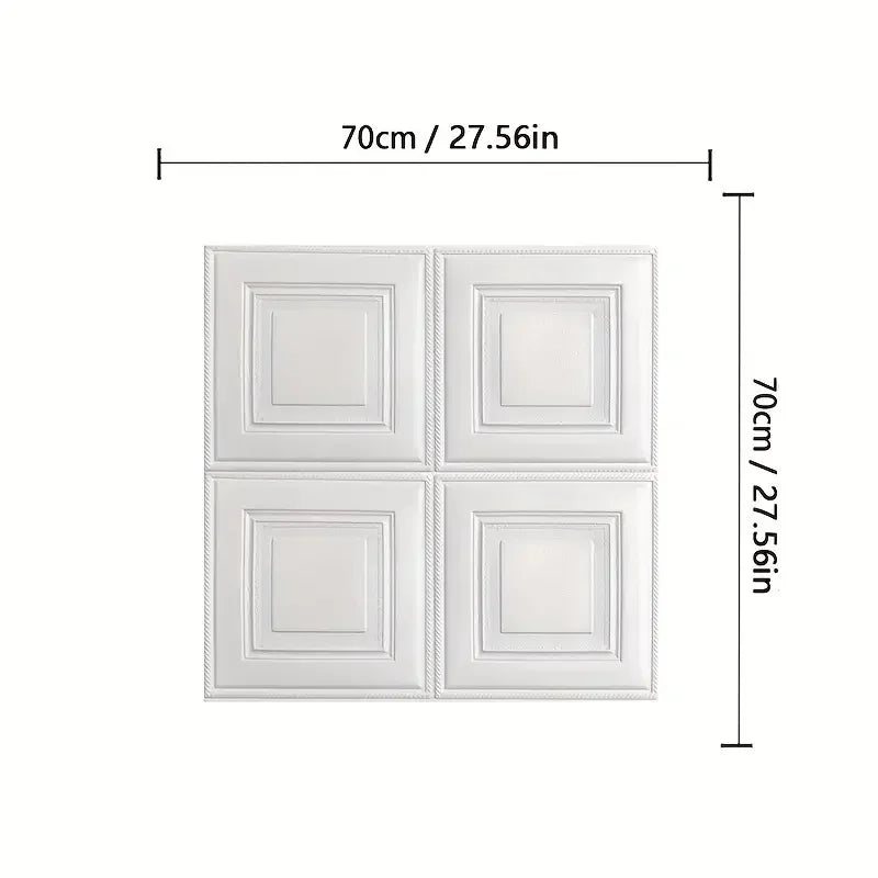 70cm*70cm Decoración de Habitaciones 3D Decoración Cálida Pegatinas de Pared Autoadhesivas Papel Tapiz de Espuma Impermeable Anticolisión Fondo de Techo