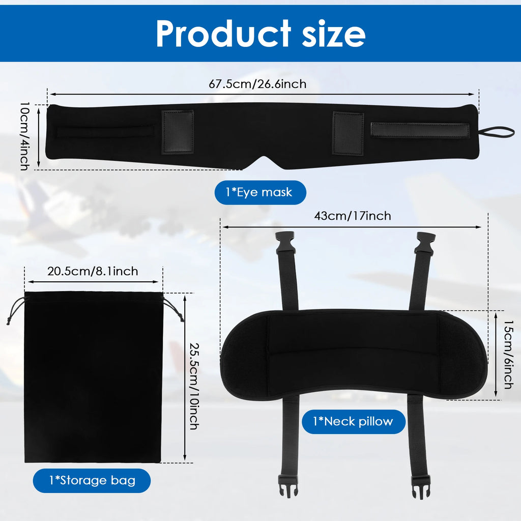 Almohada de viaje 2 en 1 de algodón, cómoda para el cuello y la cabeza, con antifaz y bolsa de almacenamiento. Almohada de avión con soporte de 360° para viajar.