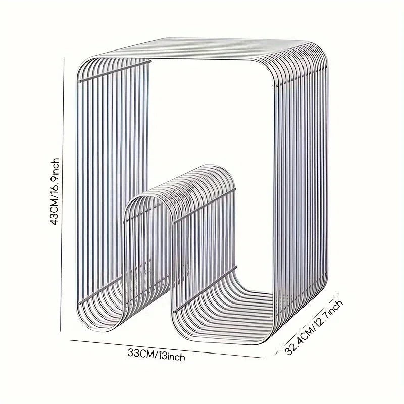 Mesa de centro moderna de metal escandinavo, muebles para sala de estar, elegante mesa auxiliar, almacenamiento minimalista para revistas y libros