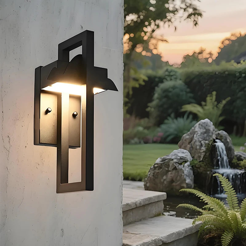 Luz de pared impermeable IP65, lámpara LED de pared exterior 12W, iluminación decorativa de aluminio para pasillo y jardín, lámparas y apliques exteriores modernos