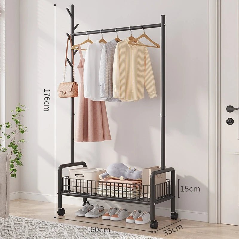 Perchero de pie plegable, perchero de ropa, perchero de suelo, organizador portátil plegable para dormitorio, balcón, entrada, pasillo