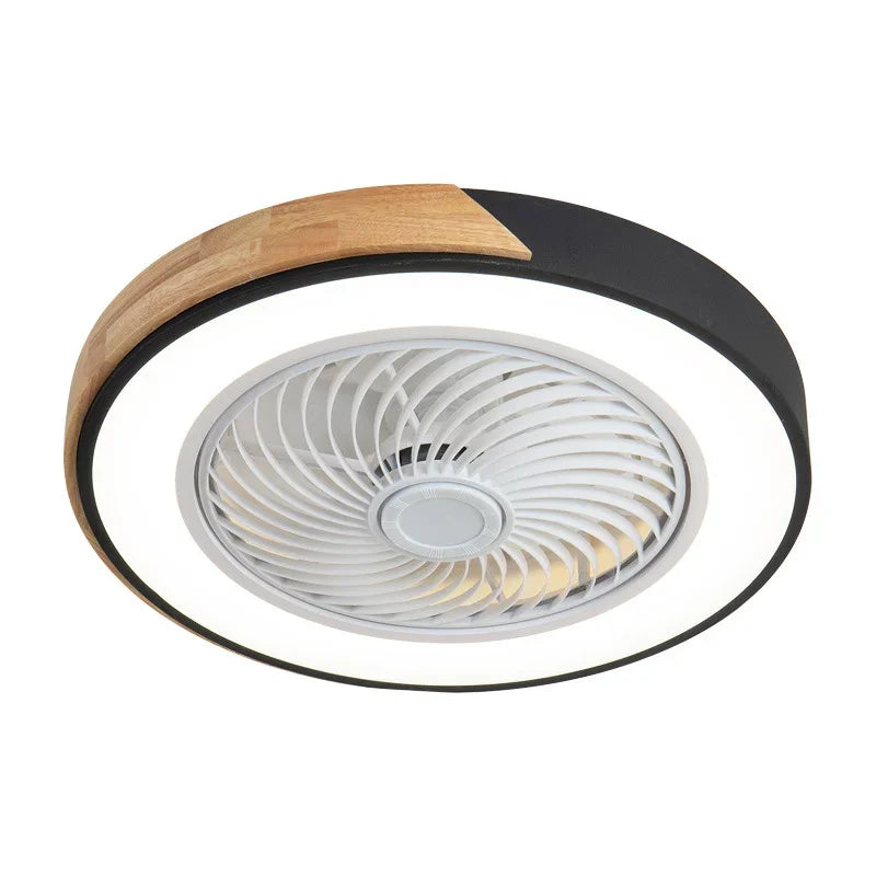 Ventilador de techo nórdico de madera con luz, ventiladores de techo inteligentes con luz para sala de estar, comedor, reversible, 6 velocidades, 50 CM
