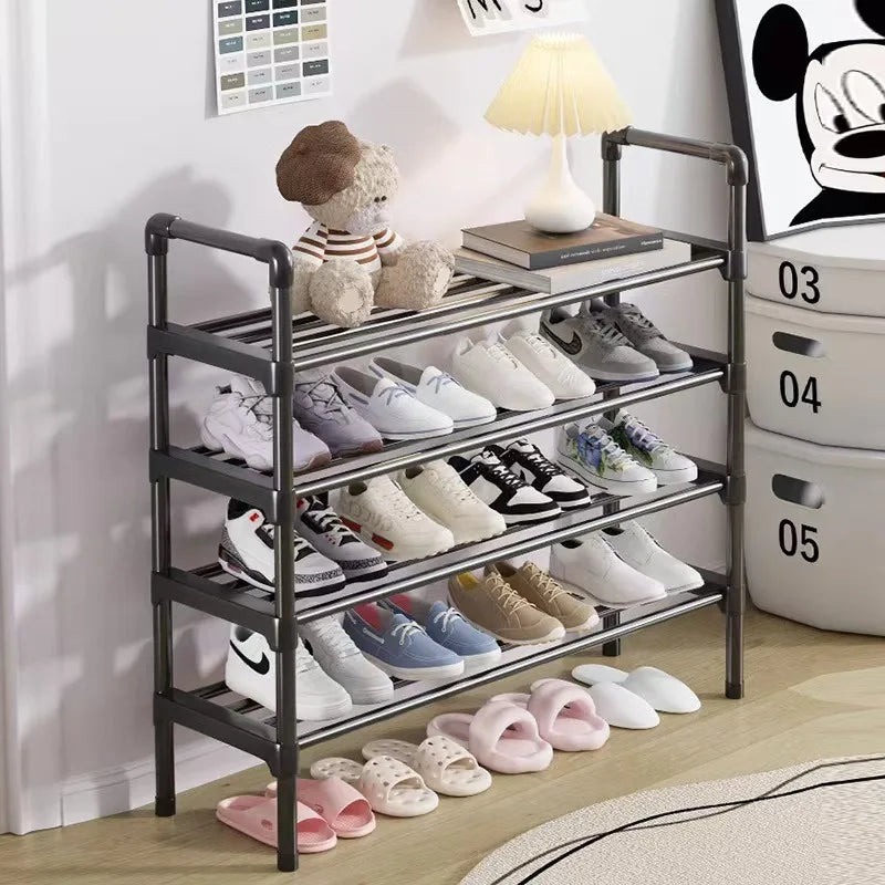 Zapatero sencillo doméstico multifuncional de varios pisos para puerta, estante de almacenamiento para interiores y exteriores, estante de almacenamiento para dormitorio de estudiantes.