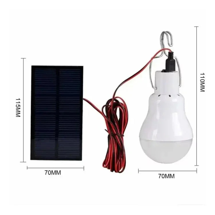 Bombilla LED Solar con Gancho Luz Exterior Impermeable Lámpara Solar de Camping Bombilla de Ahorro de Energía para Jardín Patio Sendero