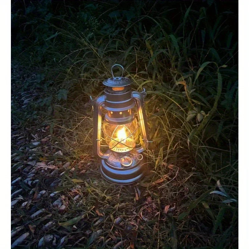 276 lámpara de queroseno retro con forma de caballo y mano de fuego, luz portátil para camping, barbacoa, tienda de campaña al aire libre, iluminación de emergencia
