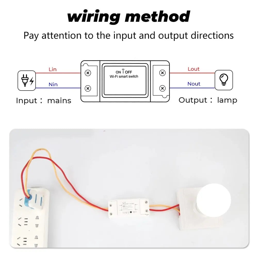 1 unidad WiFi DIY Interruptor Inteligente Inalámbrico Control Remoto Funciona con Alexa Google Home