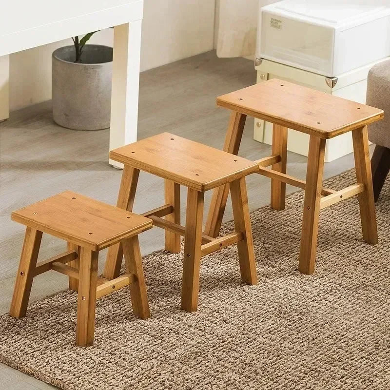 Taburete Nanzhu Mazar engrosado Banco de madera Taburete pequeño Taburete bajo para baño portátil y simple
