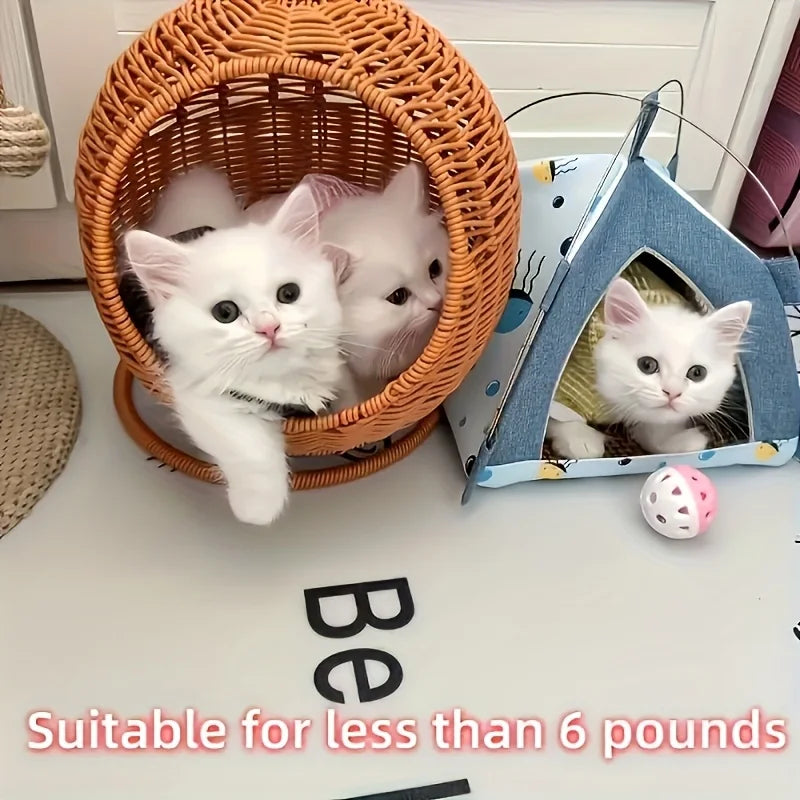 Luxury Fruit Basket Cat Hammock bed Hand Woven Storage Basket Comfortable Heavy Carton Packaging Not Easy To Damage for Pets