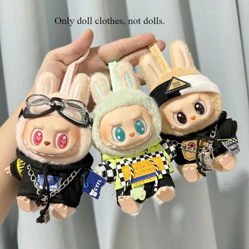 Labubu Doll Clothes Fashion Overalls Labubu doll V1 V2 Dolls Clothing Accessories 15/17cm Plush Doll Universal