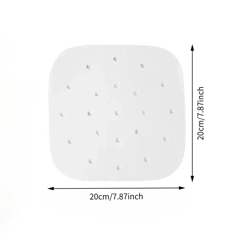 50Pcs Air Fryer Parchment Paper Liners Disposable Square Non-Stick Oven Oil-absorbing Paper Baking Accessories