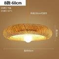 Big Size Hand Knitted Braided Home Living Bed Room Decor Rattan Wicker Bamboo Pendant Light Ceiling Chandelier Hanging Lamp