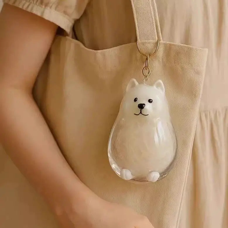 Caja de almacenamiento transparente con colgante para pelo de perro, colección de pelo de Golden Retriever, Corgi, Samoyedo, Labrador, llavero para guardar pelo