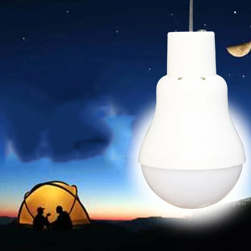 Bombilla LED Solar con Gancho Luz Exterior Impermeable Lámpara Solar de Camping Bombilla de Ahorro de Energía para Jardín Patio Sendero