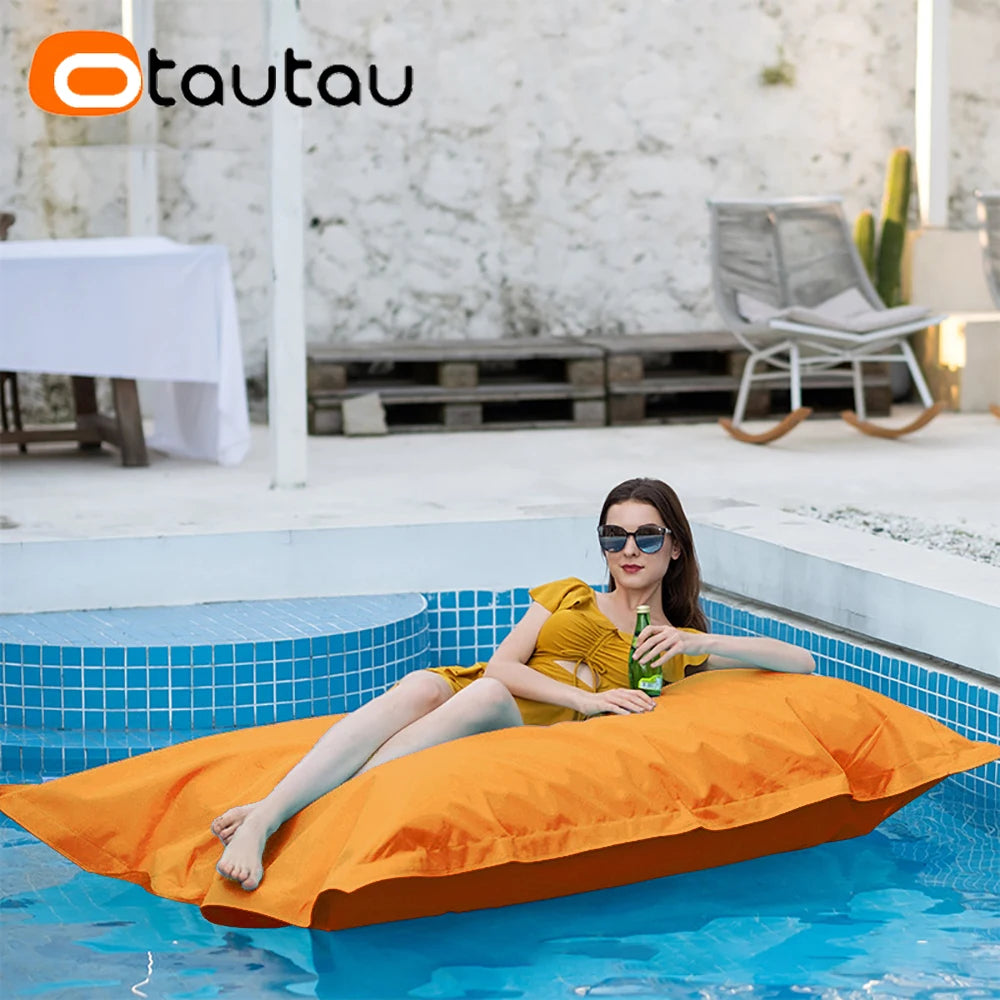 OTAUTAU Funda gigante de puf flotante de 1,8 m sin relleno para exteriores, piscina, almohada, jardín, playa, puf, salón, saco DD034