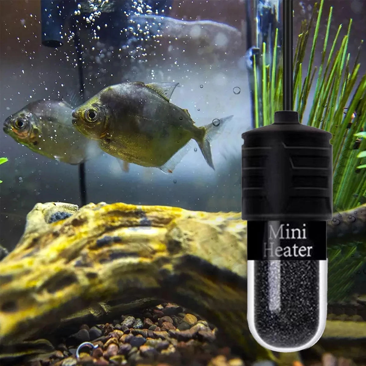 Calentador de acuario mini de 10W para peceras pequeñas, calentador de temperatura constante con pantalla digital, varilla de calentamiento USB ajustable de 5V/2A