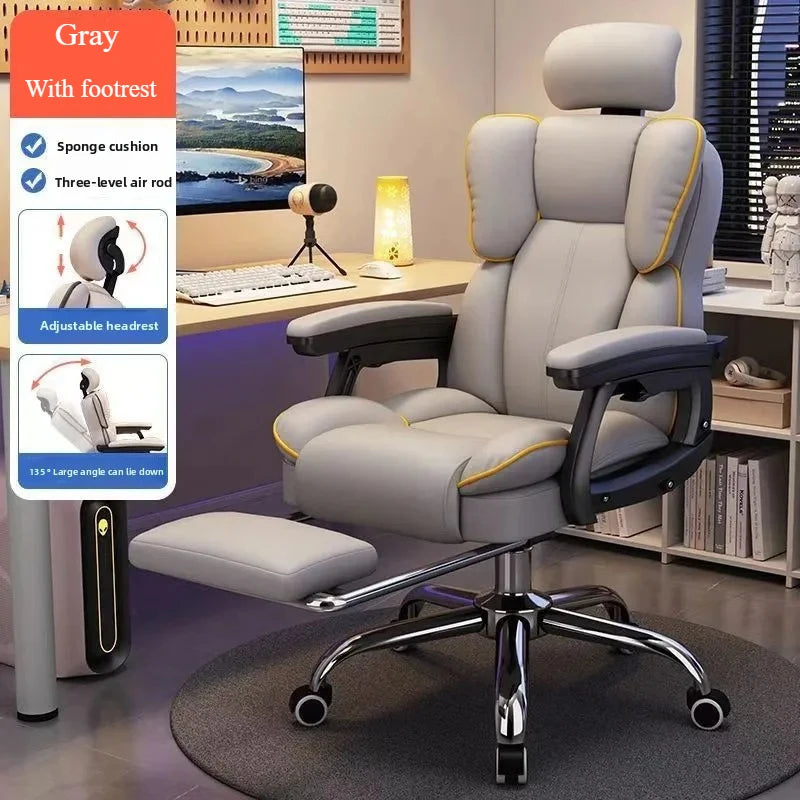 Silla de ordenador reclinable cómoda silla de juego sedentaria respaldo sofá silla de escritorio dormitorio silla giratoria de estudio en vivo muebles