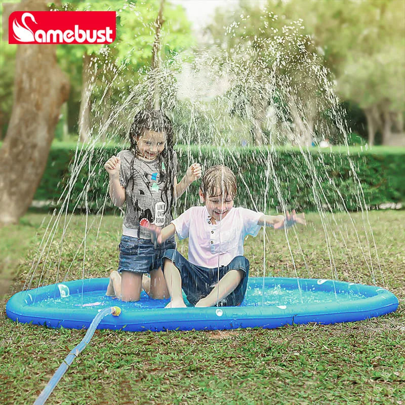 Alfombrilla inflable de PVC Camebust para rociar agua, juguete de aspersor para jugar al aire libre de 59 pulgadas