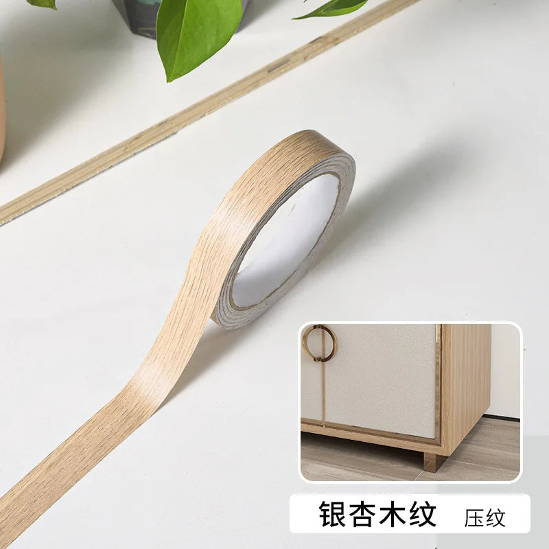 Cinta de borde de muebles termofusible Cinta de grano de madera Madera real Adhesivo previo Embellecedor de marcos de cama Borde decorativo Hermosas uniones