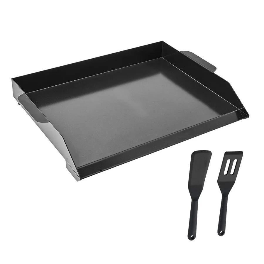 Plancha de Acero al Carbono de 22x16 pulgadas, Placa Rectangular Universal de Superficie Plana, Plancha para Parrilla de Gas, Teppanyaki Portátil Familiar