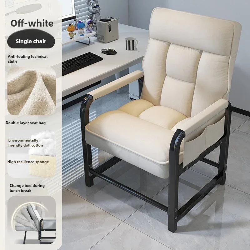 Silla reclinable de oficina, silla plegable para la pausa del almuerzo, silla de ordenador que permite sentarse y tumbarse, sofá perezoso de doble propósito con respaldo