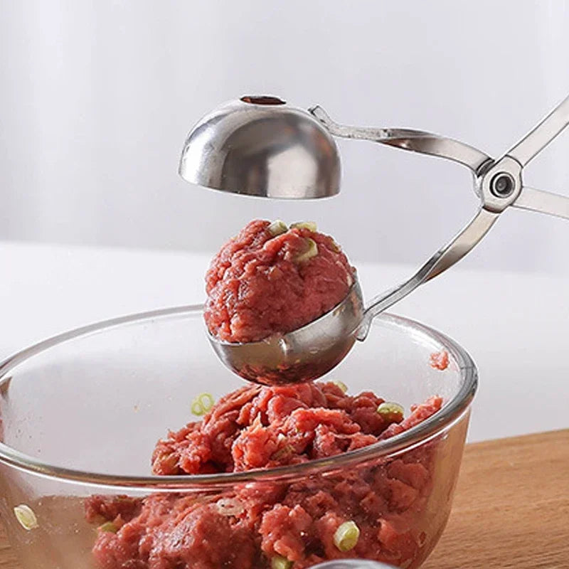 Máquina para hacer albóndigas de acero inoxidable, molde para rollos de fruta, arroz y verduras, pinza para albóndigas fritas y bolas de arroz con carne, herramientas de cocina