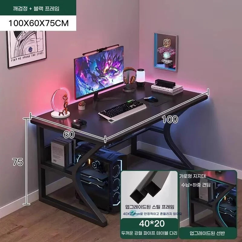 Escritorio de ordenador blanco para juegos Silla Conjunto de oficina en casa Estudio Dormitorio Plegable Simple Ergonómico Moderno Mesa para portátil Muebles
