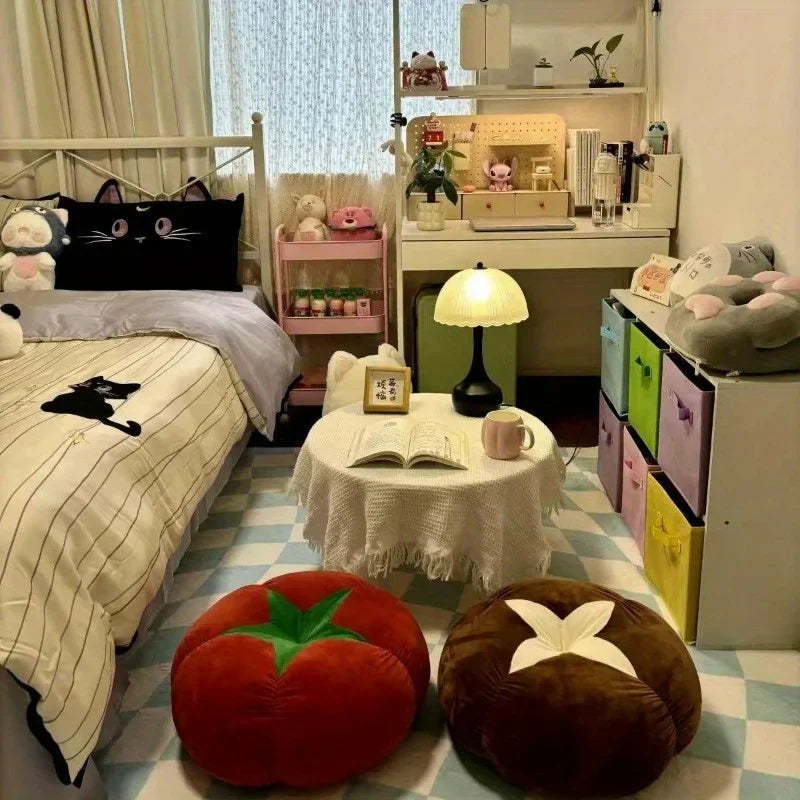 ins creativa seta tomate salón sofá cojín decoración suelo habitación adorno cama ventanal cojín silla