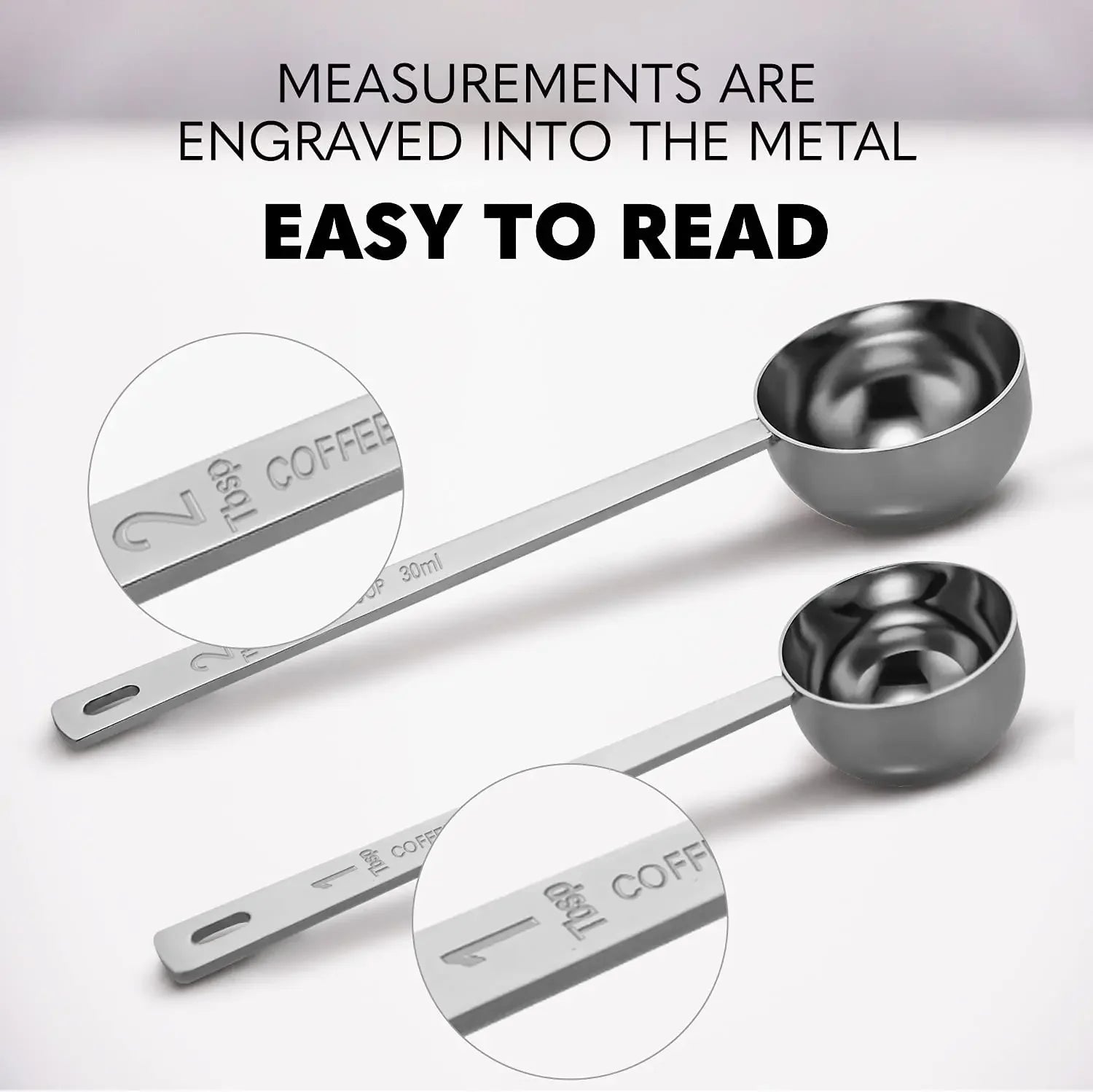15/30ml Stainless Steel Measuring Spoon Powder Pressing Spoon Coffee Spoon with Scale Household Seasoning Spoon Measuring Spoon