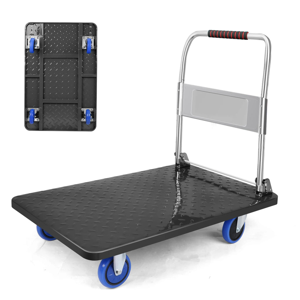 Carro de plataforma plegable de alta resistencia, Carro de plataforma, Carro de plataforma con poleas silenciosas, Carretilla plegable
