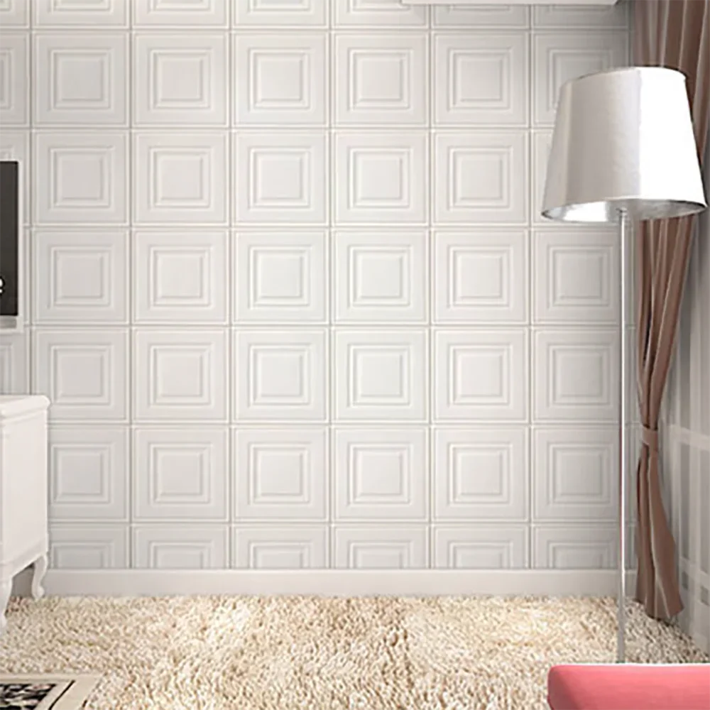 70cm*70cm Decoración de Habitaciones 3D Decoración Cálida Pegatinas de Pared Autoadhesivas Papel Tapiz de Espuma Impermeable Anticolisión Fondo de Techo
