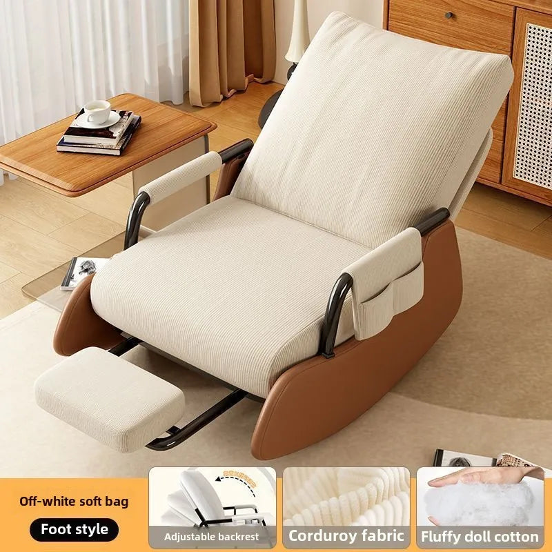Silla reclinable, silla perezosa plegable para la hora del almuerzo, adultos pueden sentarse, silla reclinable para la siesta en la oficina, mecedora para balcón y hogar