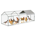 Heavy Duty Large Metal Chicken Coop 120"x40"x40" Walk-in Poultry Cage with Lockable Door Outdoor Backyard Chicken Run Playpen