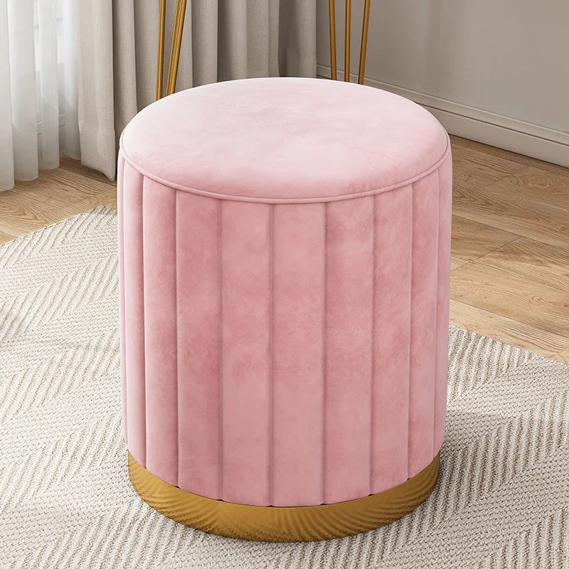 Makeup stool light luxury round stool chair bedroom Internet celebrity storage bench sofa stool dresser stool makeup chair small