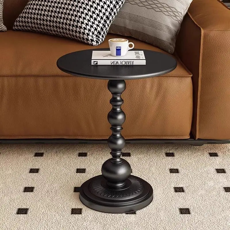 Mesita auxiliar pequeña redonda de metal, mesita de noche vintage para bebidas, mesitas de pedestal modernas, mesas de café para sala de estar