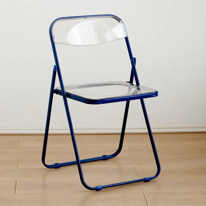 Silla plegable de celebridad de Internet, silla transparente acrílica, foto de silla terminada sin silla, taburete plegable simple de cristal para comedor