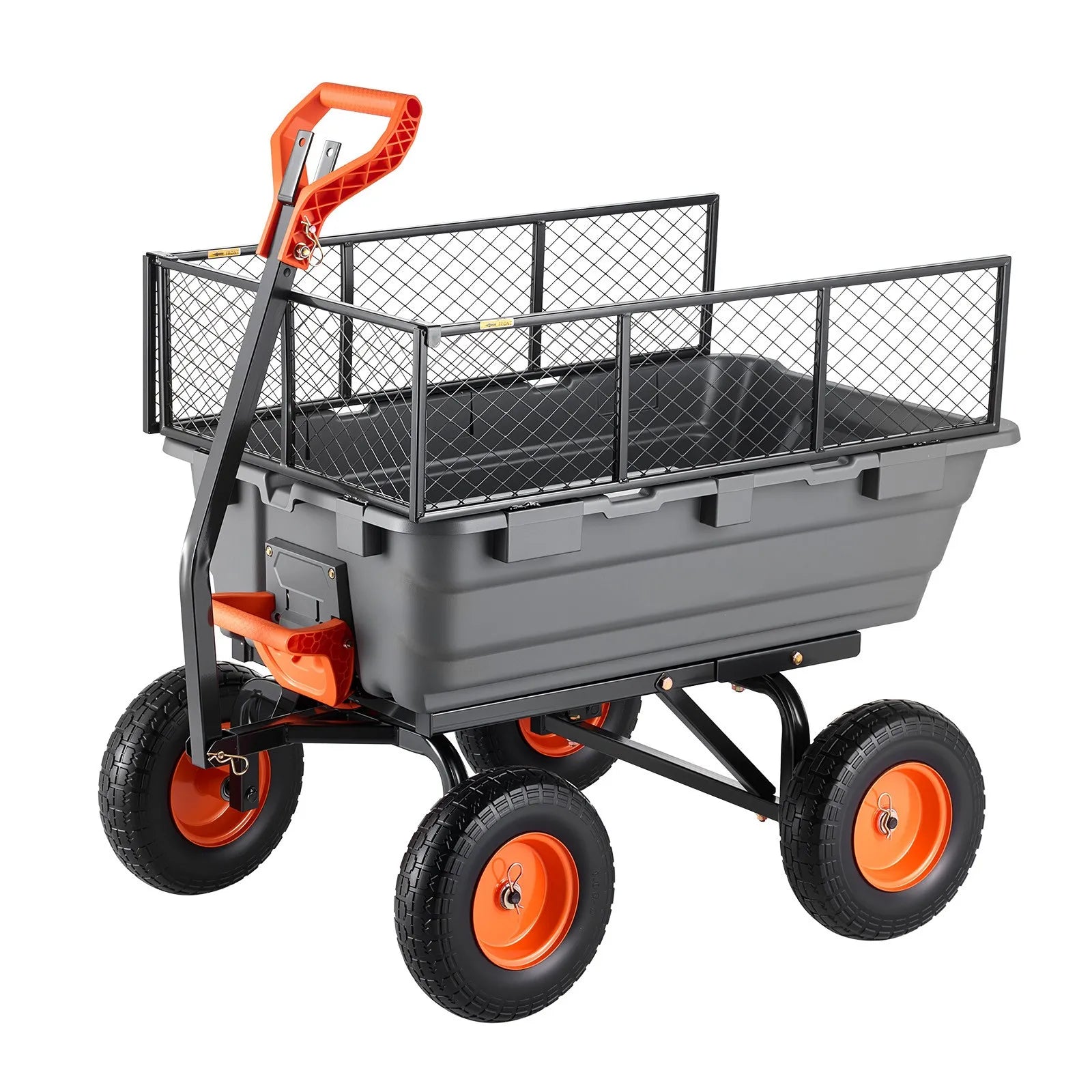 Carro de Volteo para Jardín Uimoso Capacidad 1200 lb con Manija de Doble Uso y Valla de Almacenamiento