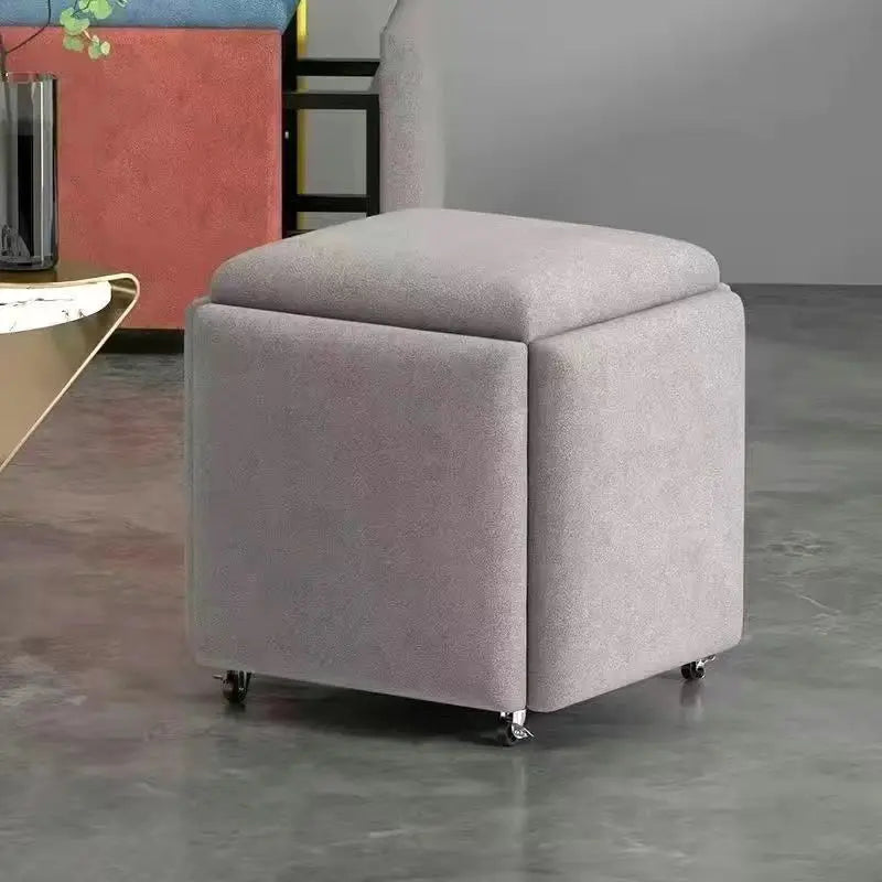 Taburete cubo de Rubik multifuncional - otomana de almacenamiento 5 en 1, sirve como mesa de centro, banco para comedor y zapatos, estilo nórdico, silla