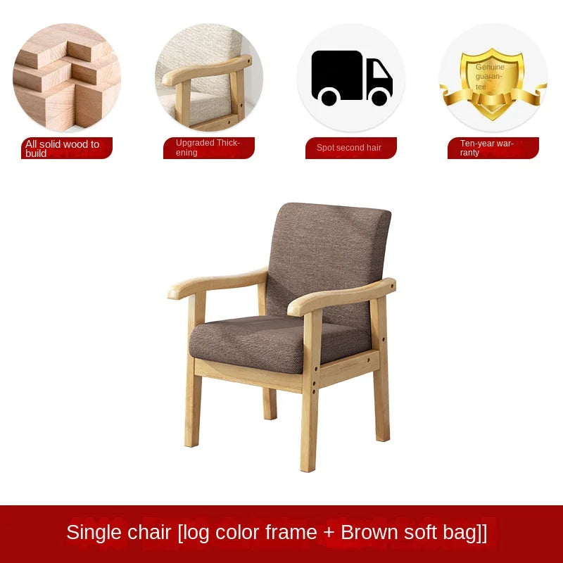 Silla de madera maciza, silla individual, silla de escritorio para ordenador, silla cómoda con respaldo para el hogar, sillón para sentarse, silla para mahjong para ancianos
