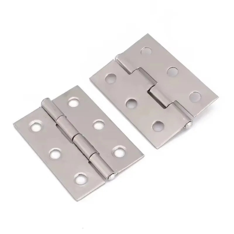 10 bisagras de puerta de acero inoxidable para armarios, ventanas, cajas de madera, bisagras planas, accesorios de herrajes para muebles del hogar Escritorio