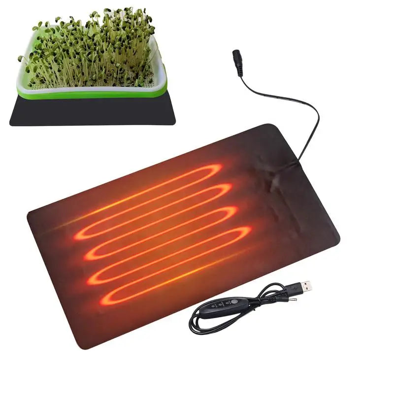 Alfombrilla térmica para plantas de 8,5 W, alfombrilla térmica de cuero de PVC para plantas de interior, 45-50, USB, almohadilla térmica para hidroponía, para plantas de interior y reptiles